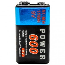 9 Volt Power 600 mAh (oplaadbaar)