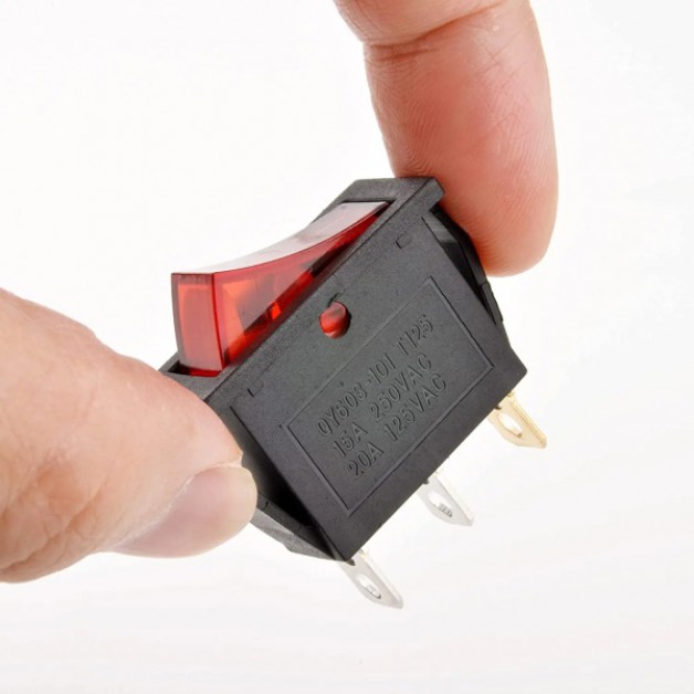 On-off switch Red (with LED illumination)