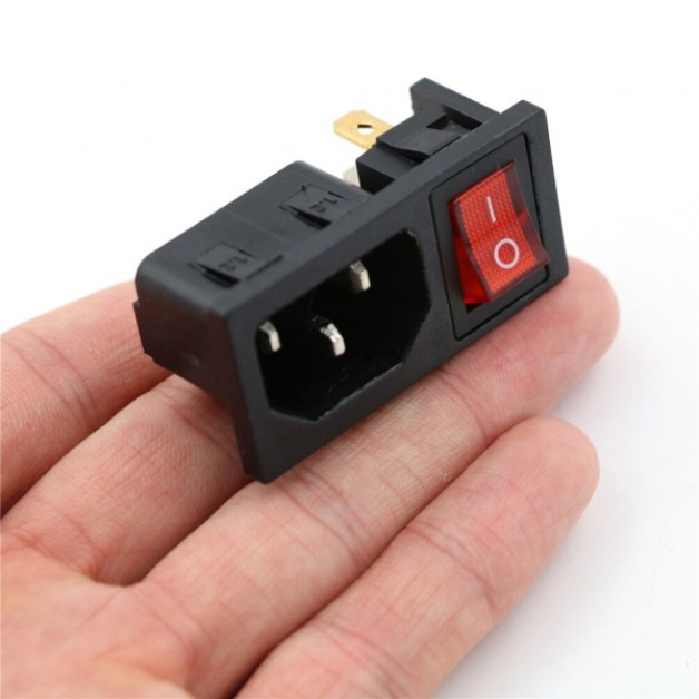 Chassis part Euro Switch with fuse holder (red)