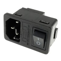 Chassis part Euro Switch with fuse holder (black)