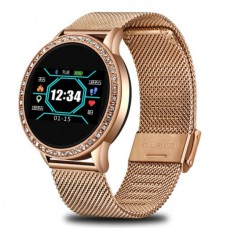 Ladies smartwatch - Rose gold inlaid with diamonds