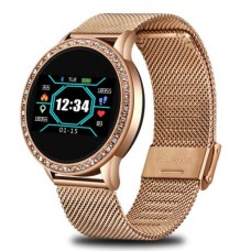 Dames smartwatch - Rozegoud ingelegd met diamanten