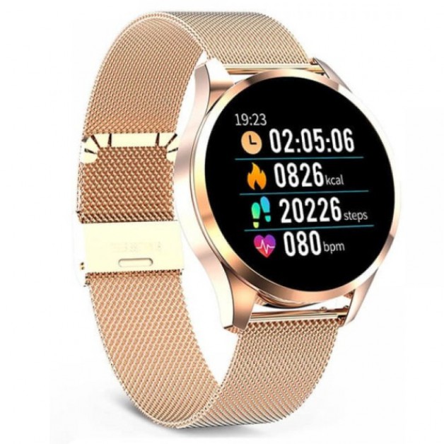 Gouden / Bruine heren Smartwatch